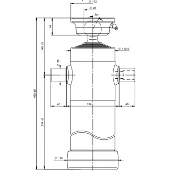 Teleskopski cilinder 4 stopnje 7 ton 1190 mm s kroglo 3066S